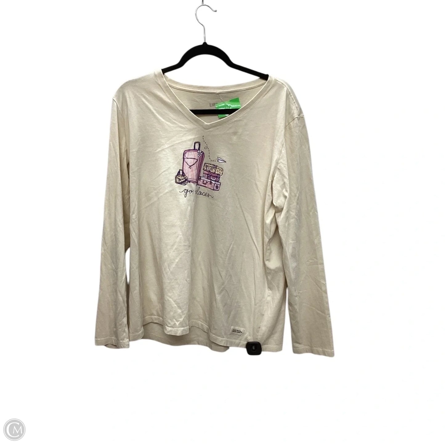 Top Long Sleeve Basic By Life Is Good In Beige, Size: Xl