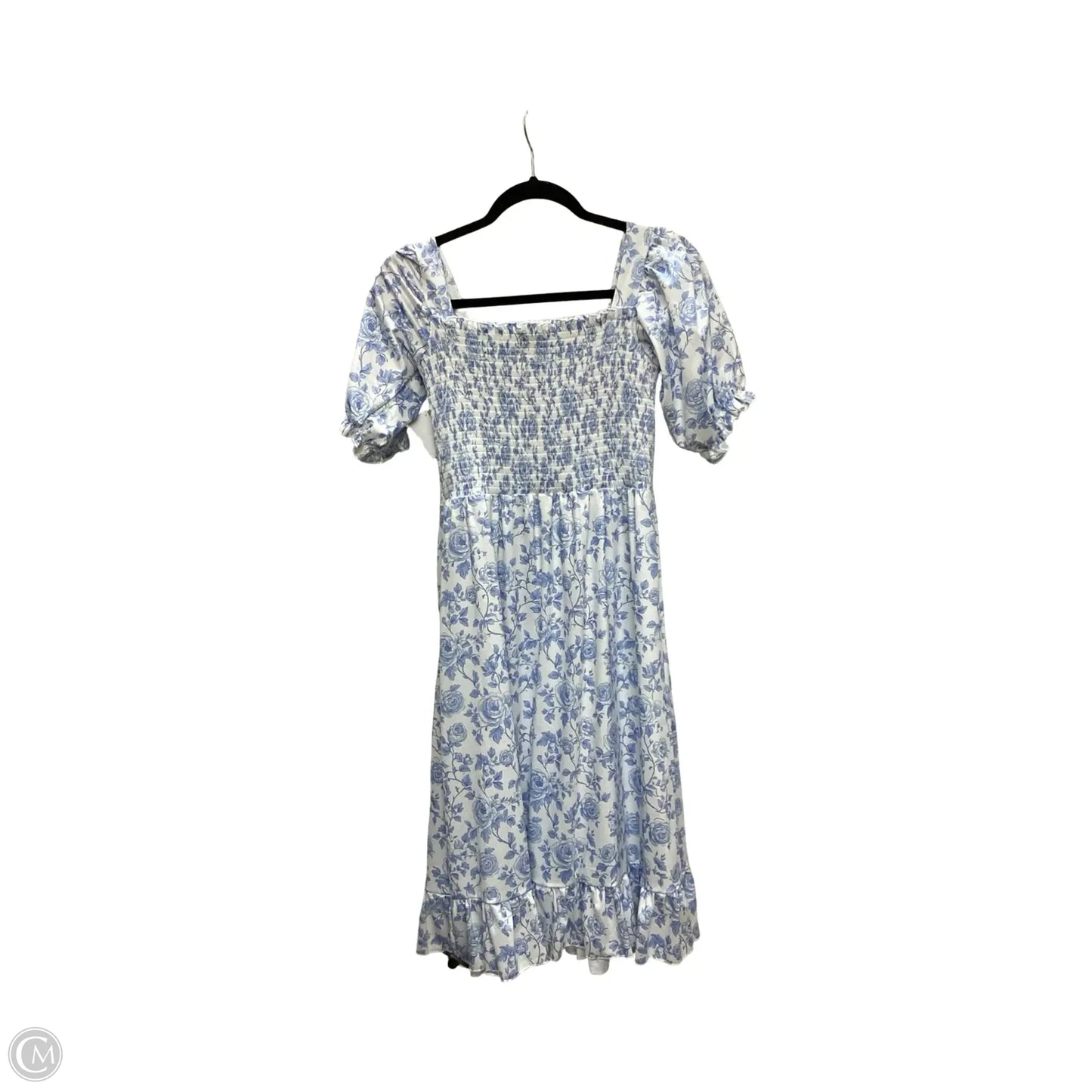 Dress Casual Short By Clothes Mentor In Blue & White, Size: M