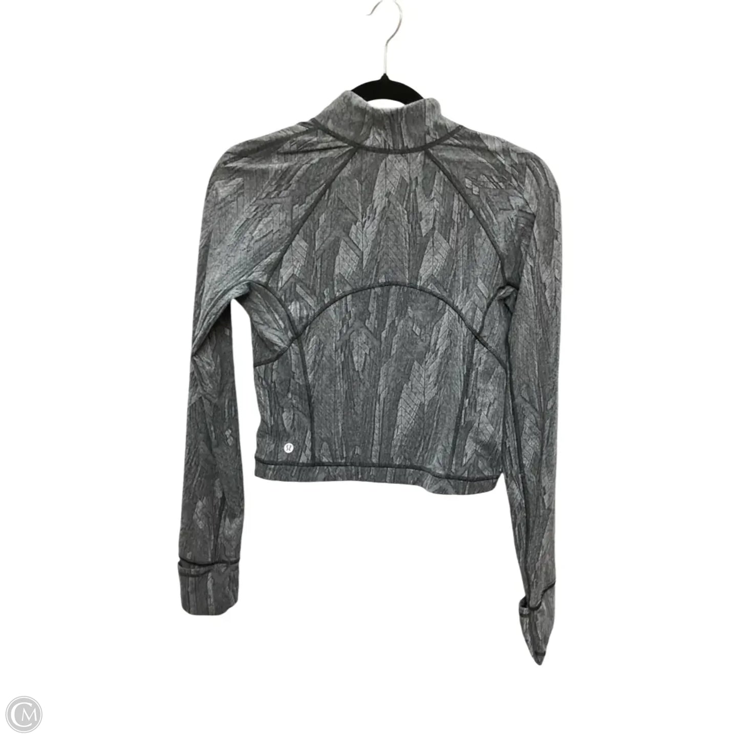 Athletic Top Long Sleeve Collar By Lululemon In Grey, Size: 6