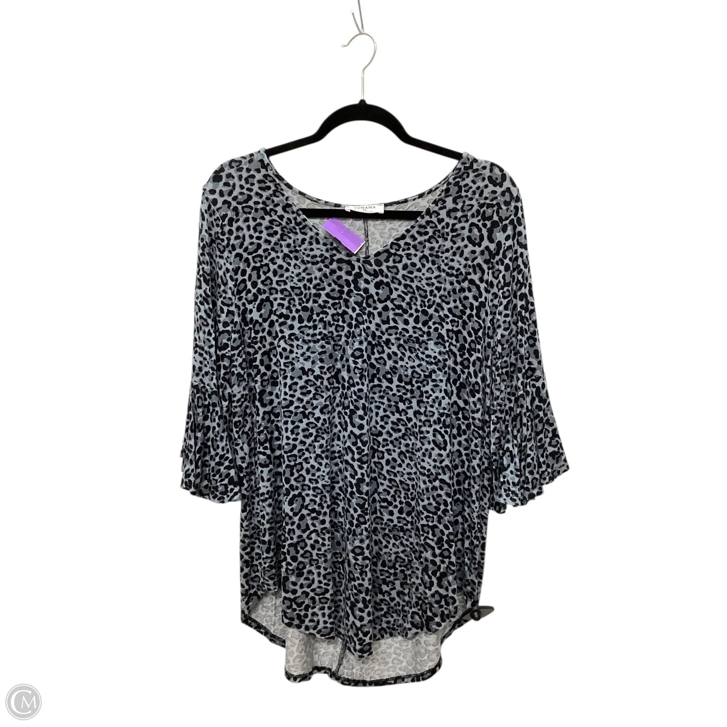 Top Short Sleeve By Zenana Outfitters In Grey, Size: Xl