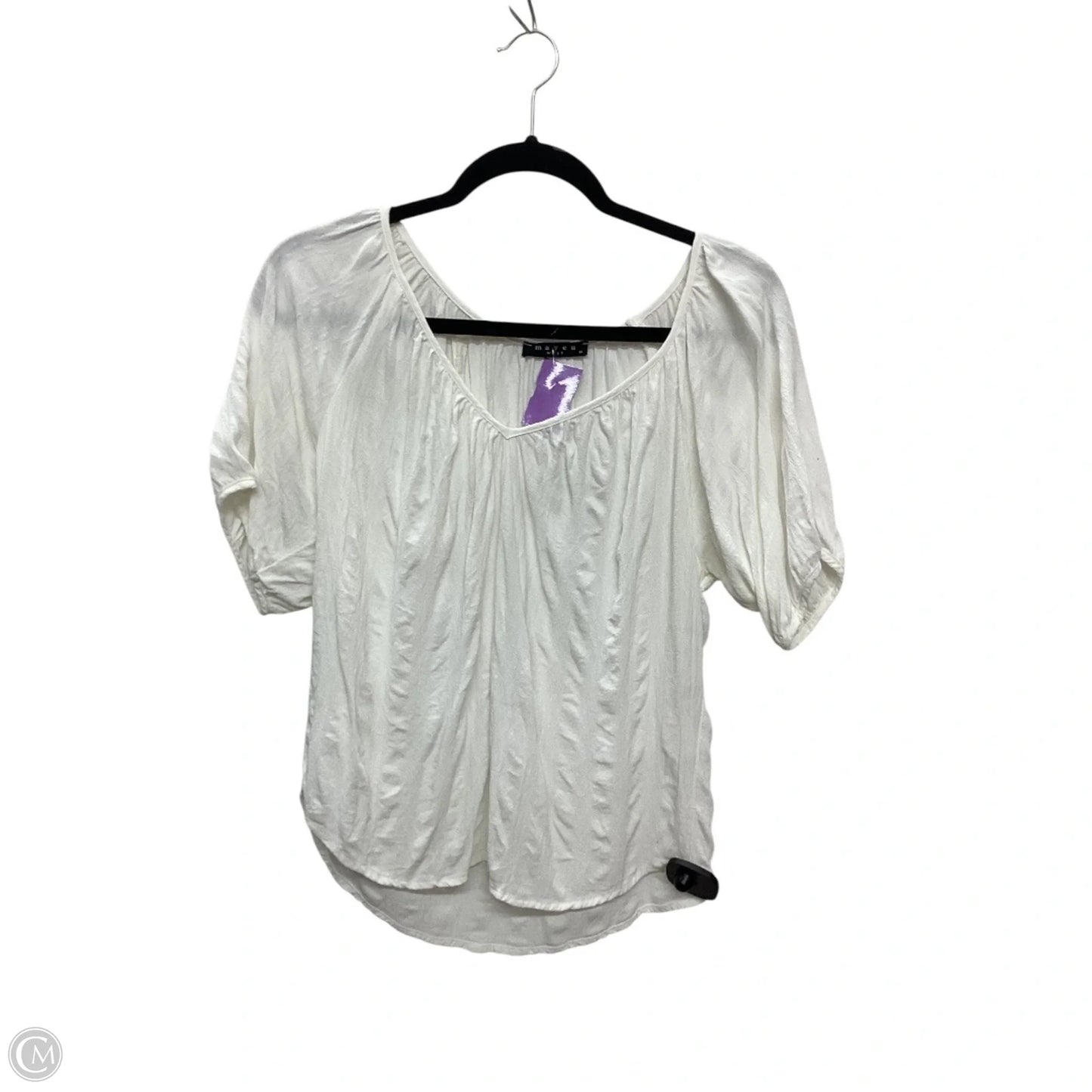 Top Short Sleeve By Clothes Mentor In White, Size: M