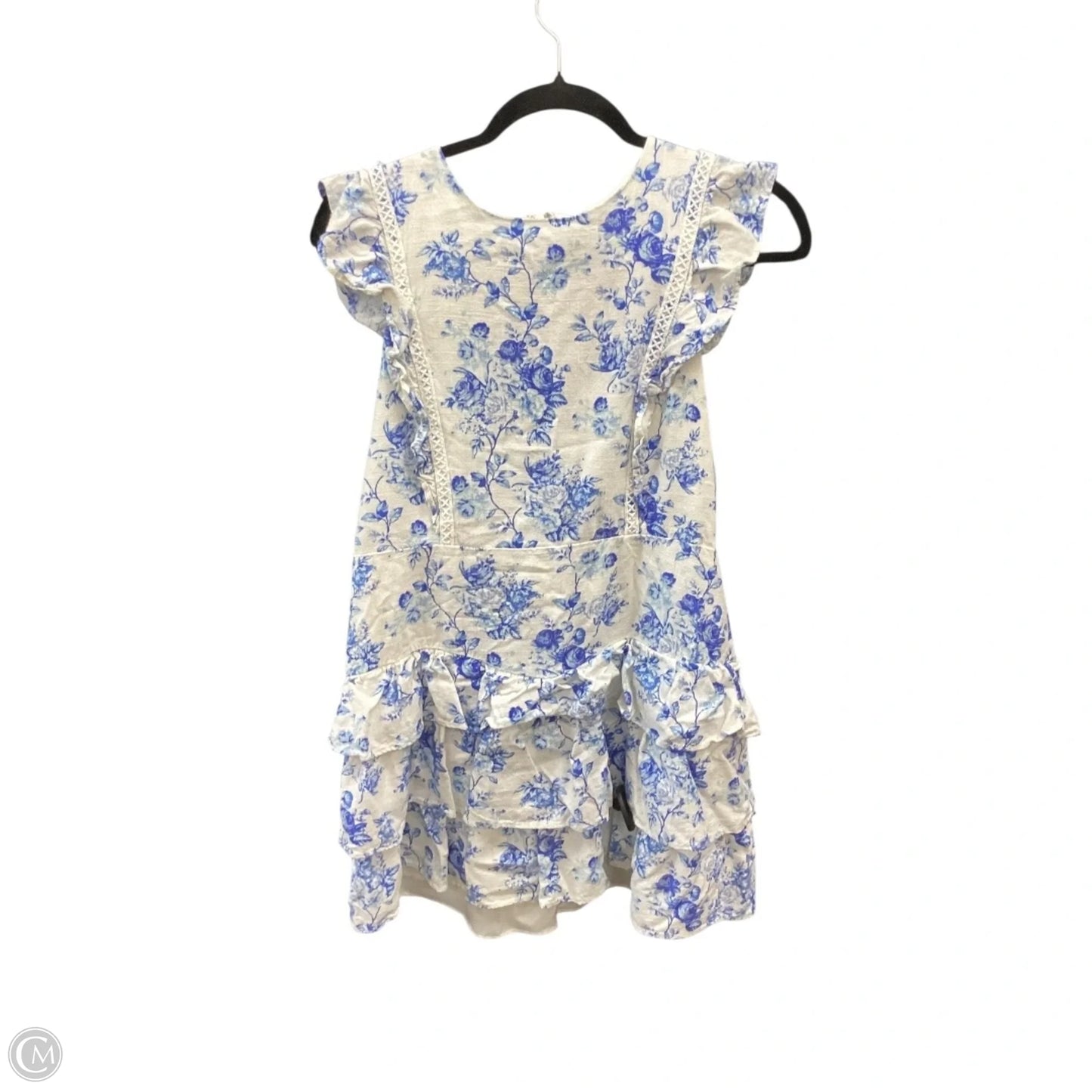 Dress Casual Midi By Tcec In Blue & White, Size: L