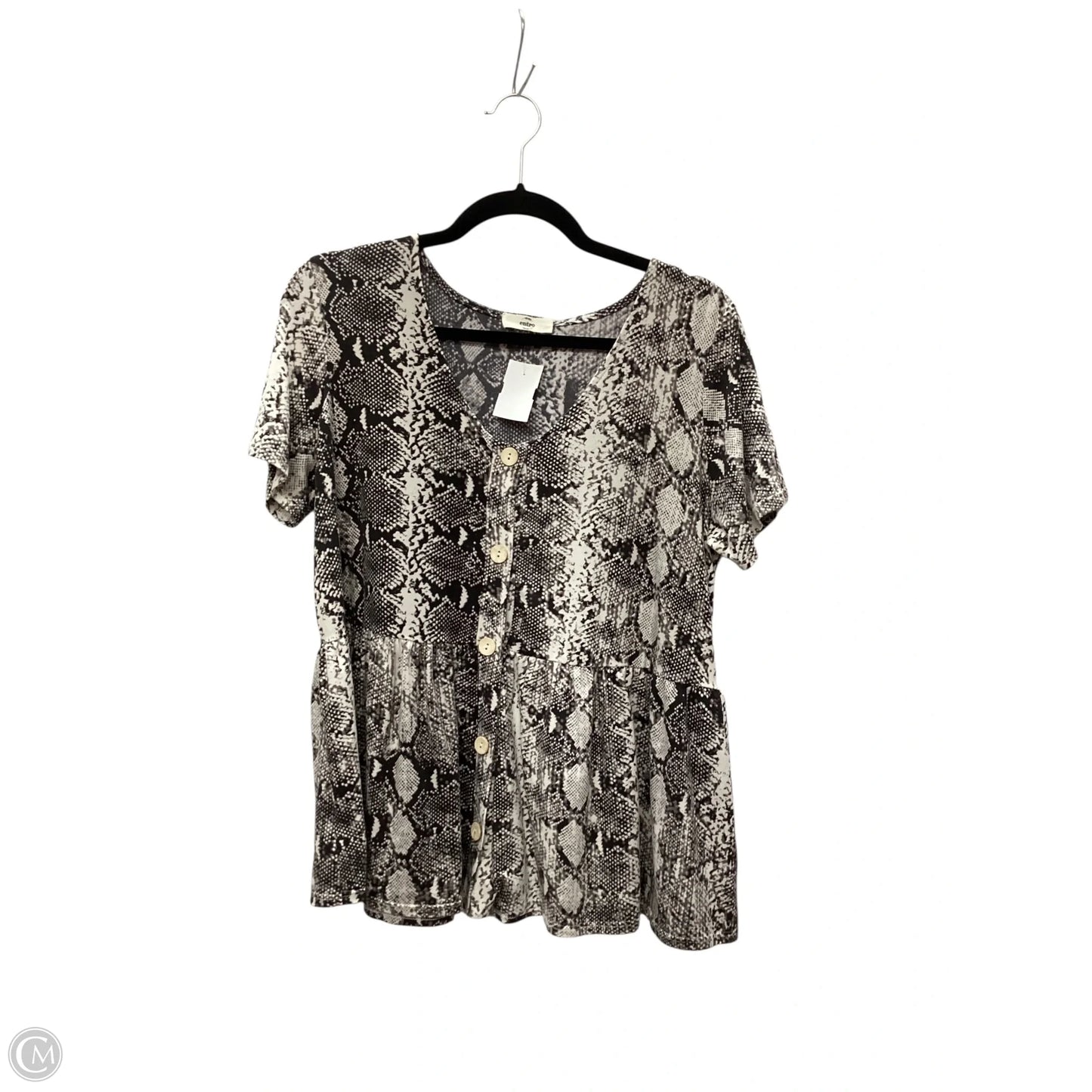 Top Short Sleeve By Entro In Grey, Size: S