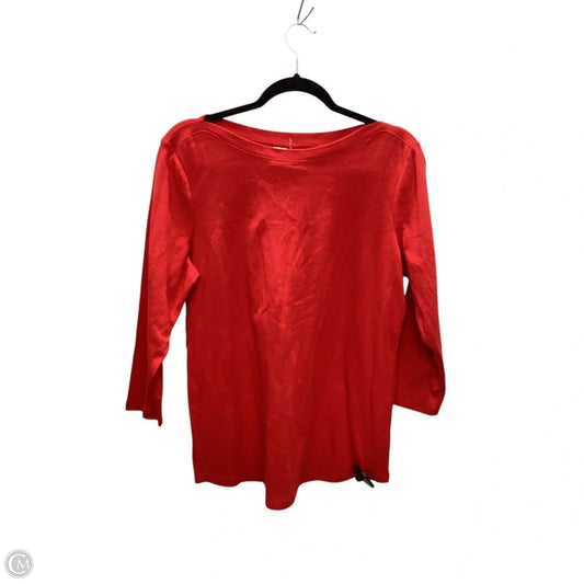 Top 3/4 Sleeve By Chicos In Red, Size: L