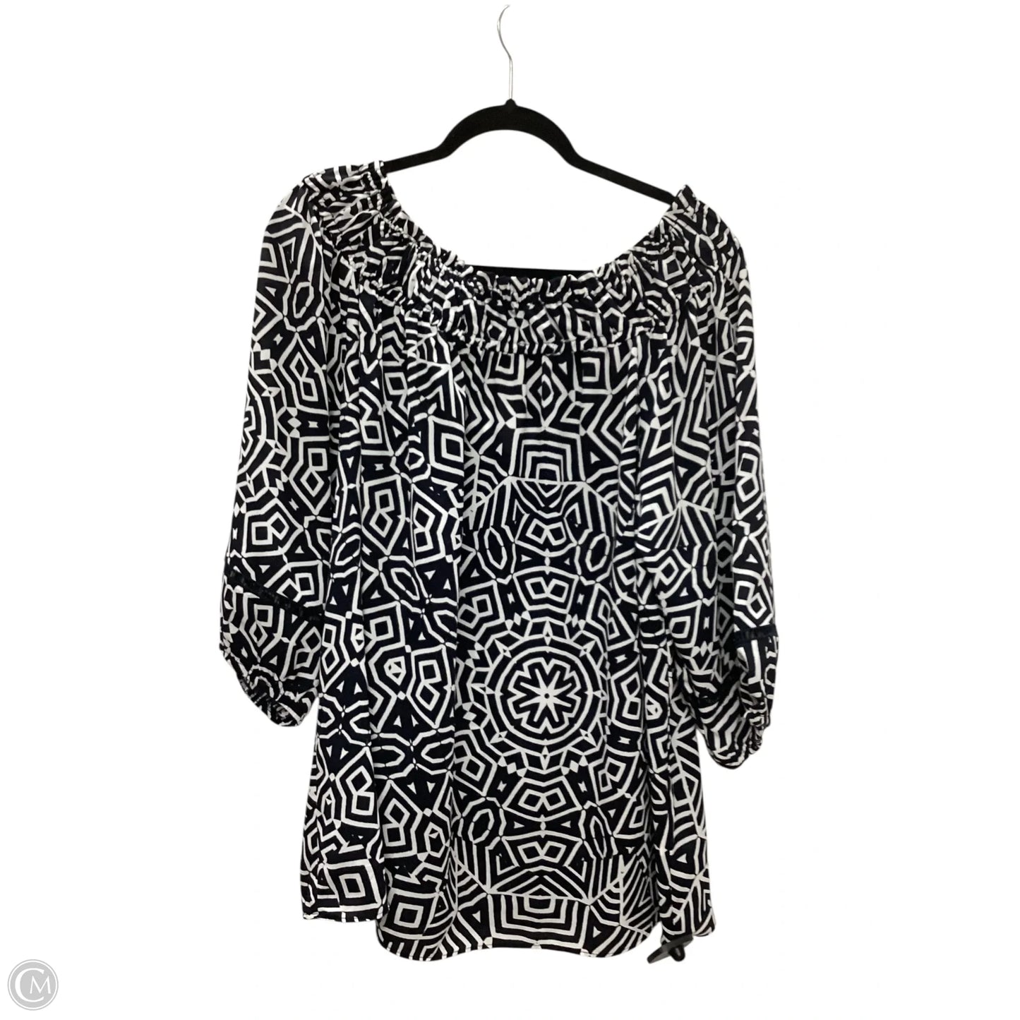 Tunic Short Sleeve By Gibson And Latimer In Blue & White, Size: Xl