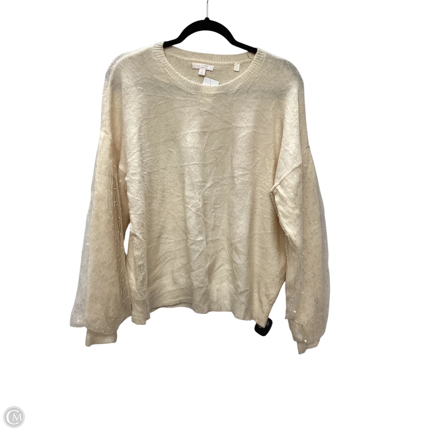 Sweater By Lc Lauren Conrad In Cream, Size: L