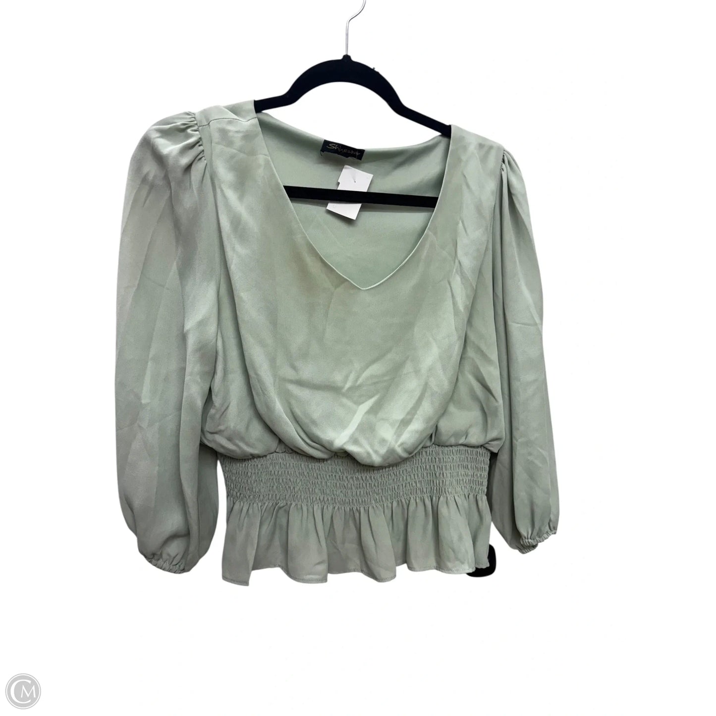 Top Long Sleeve By Shinestar In Green, Size: L