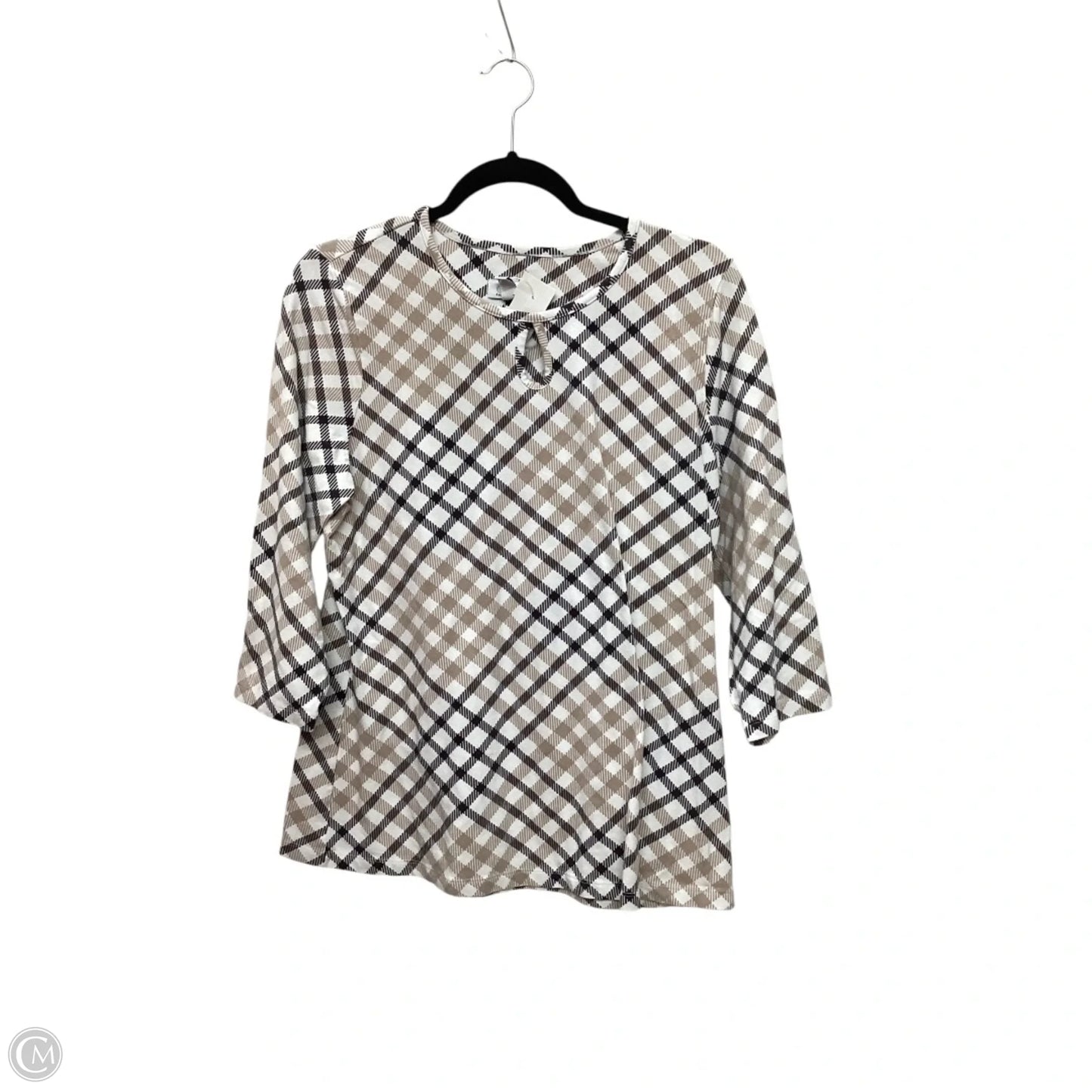 Top Long Sleeve By Denim And Company In Plaid Pattern, Size: M