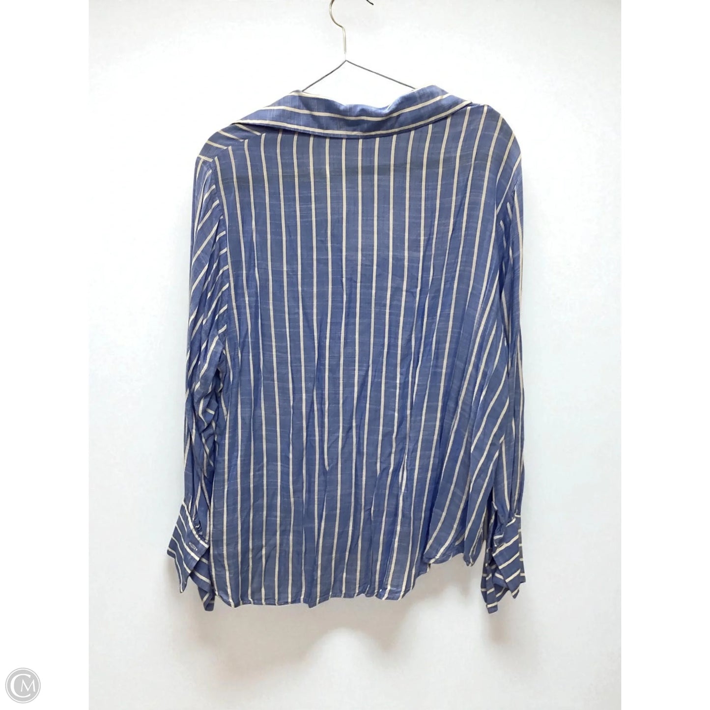 Top Long Sleeve By For The Republic In Blue, Size: 1x