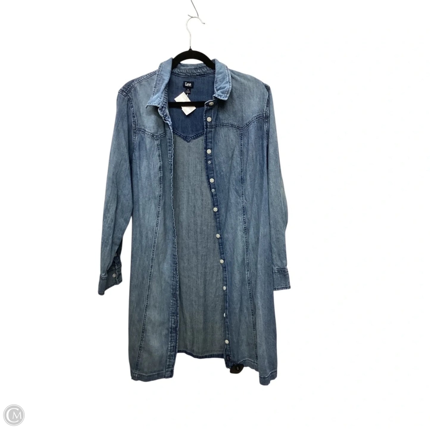 Dress Casual Midi By Lee In Blue Denim, Size: 1x