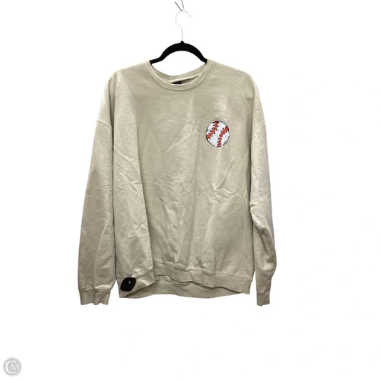 Sweatshirt Crewneck By Gildan In Tan, Size: Xl
