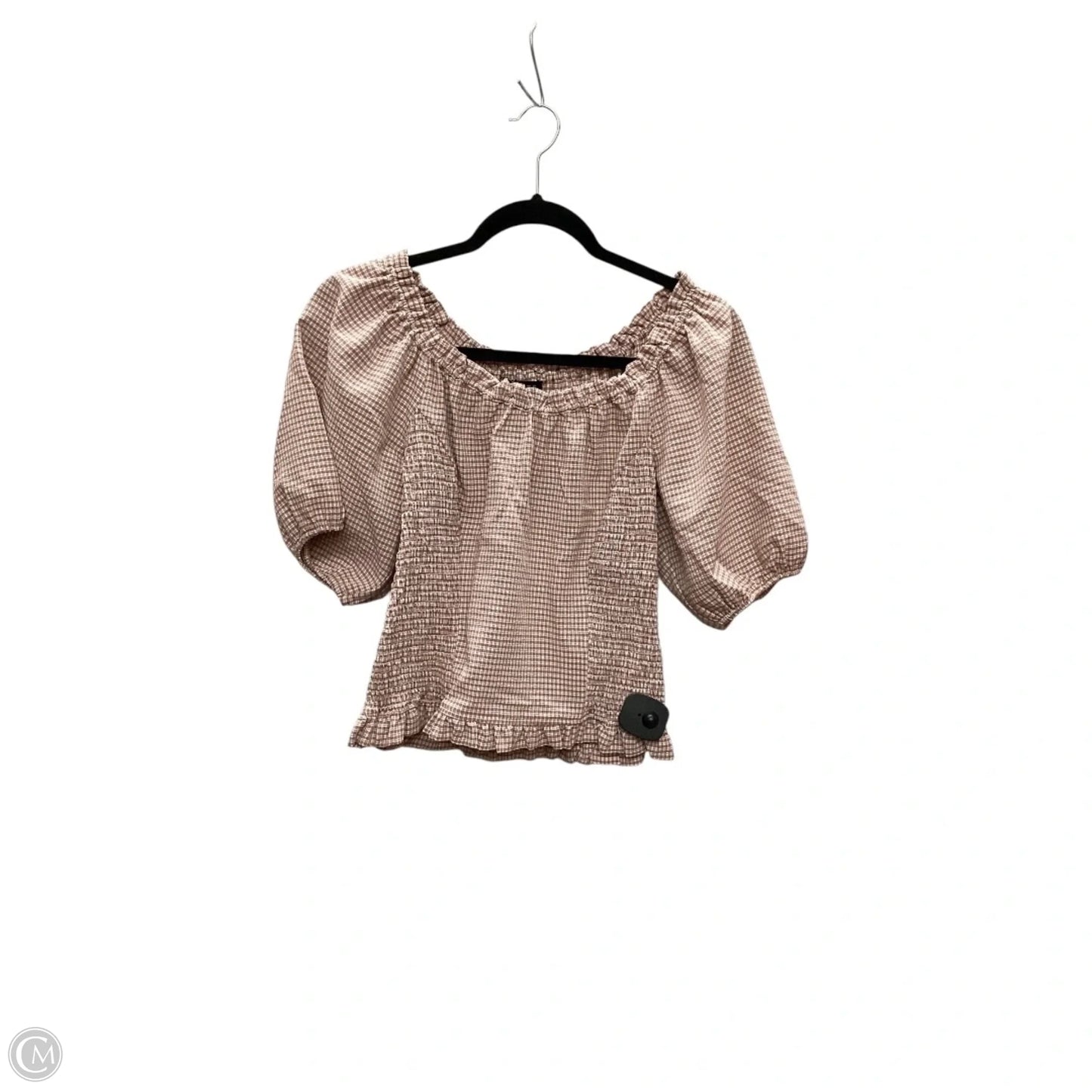 Top Short Sleeve By 1.state In Plaid Pattern, Size: M