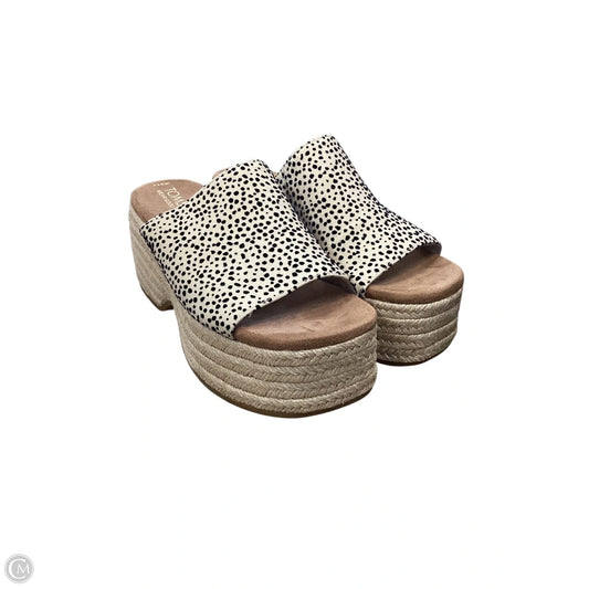 Sandals Heels Platform By Toms In Tan, Size: 8.5