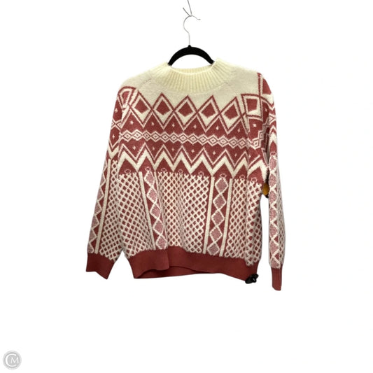 Sweater By Pink Lily In Cream & Pink, Size: S