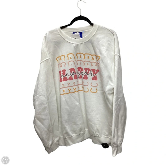 Sweatshirt Collar By Clothes Mentor In White, Size: M