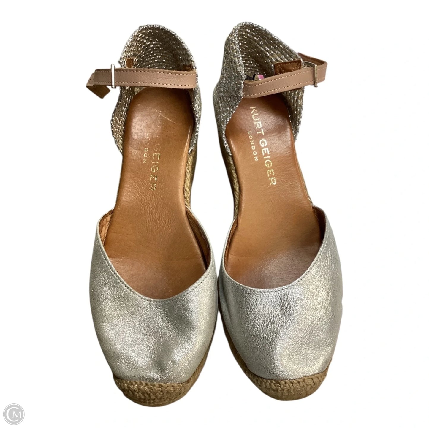 Sandals Heels Wedge By Kurt Geiger London In Silver, Size: 6.5