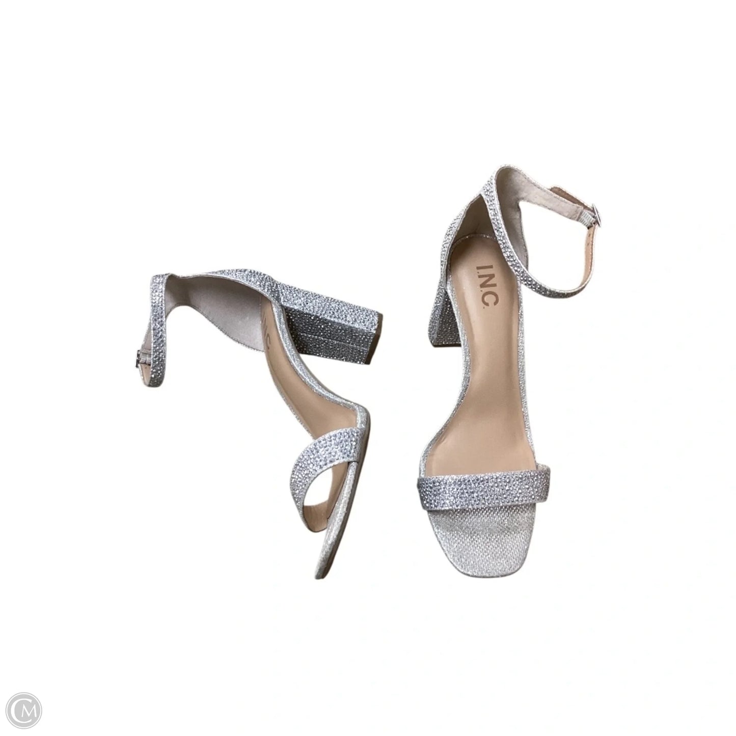 Shoes Heels Block By Clothes Mentor In Silver, Size: 9.5