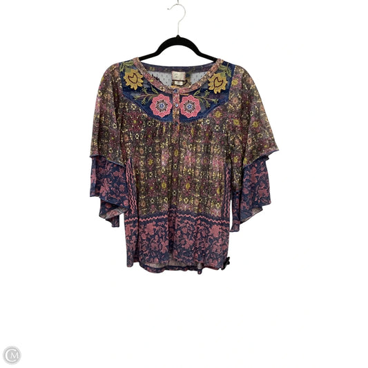 Top 3/4 Sleeve By Anthropologie In Multi-colored, Size: S