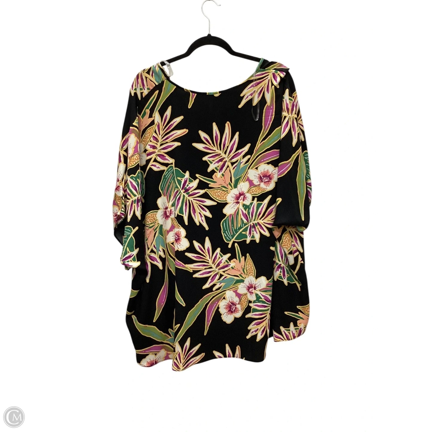 Top Short Sleeve By Spin In Black, Size: 1x