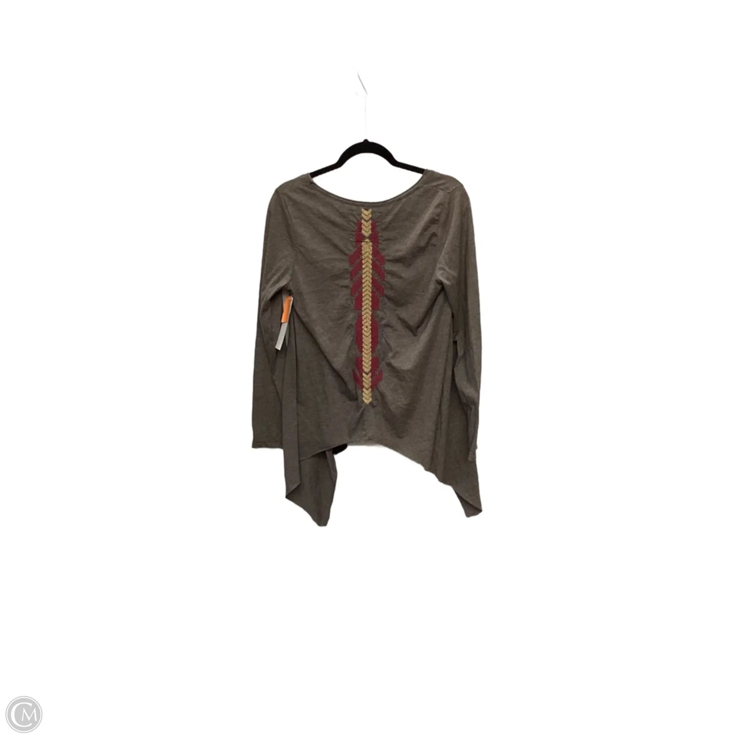 Designer Top Long Sleeve By Johnny Was In Brown, Size: S