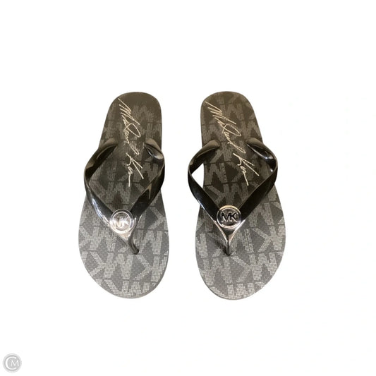 Sandals Flip Flops By Michael By Michael Kors In Black, Size: 9