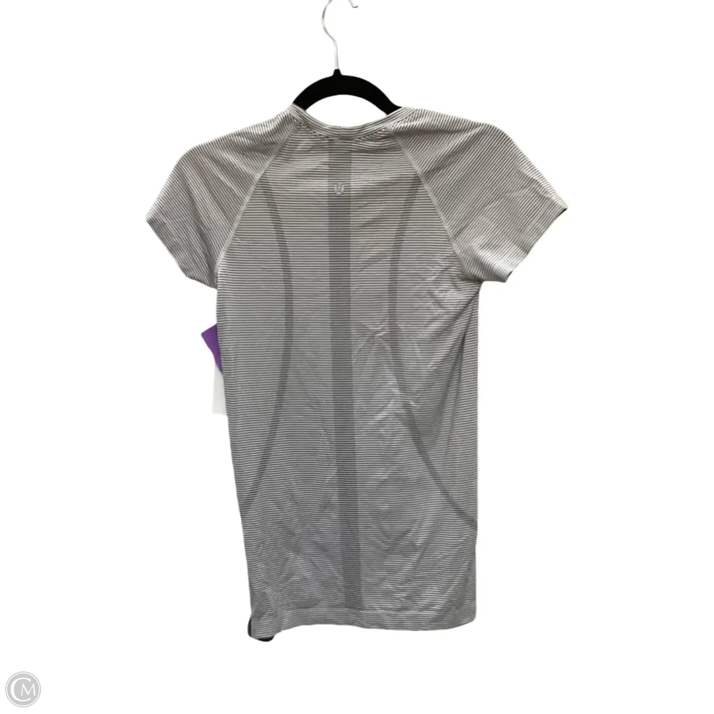 Athletic Top Short Sleeve By Lululemon In Striped Pattern, Size: 4