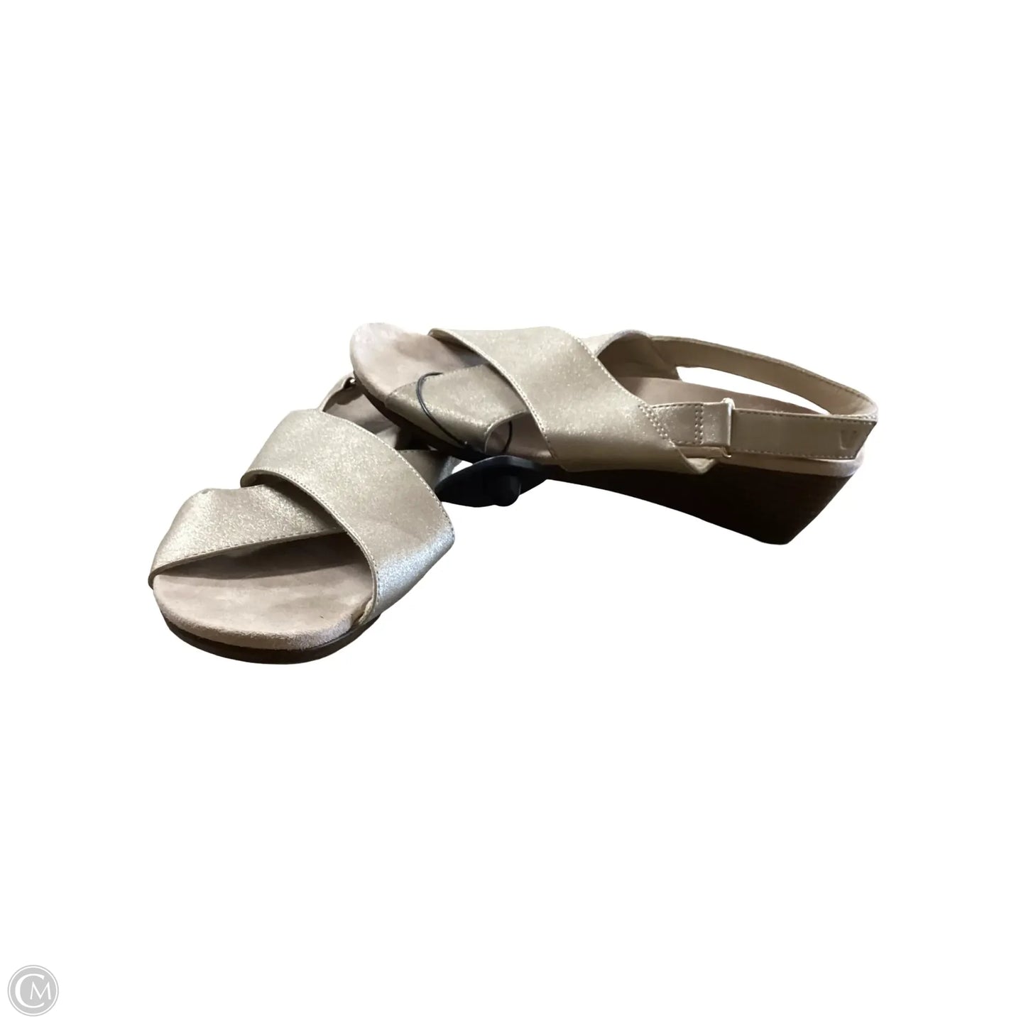 Sandals Heels Wedge By Vionic In Gold, Size: 9