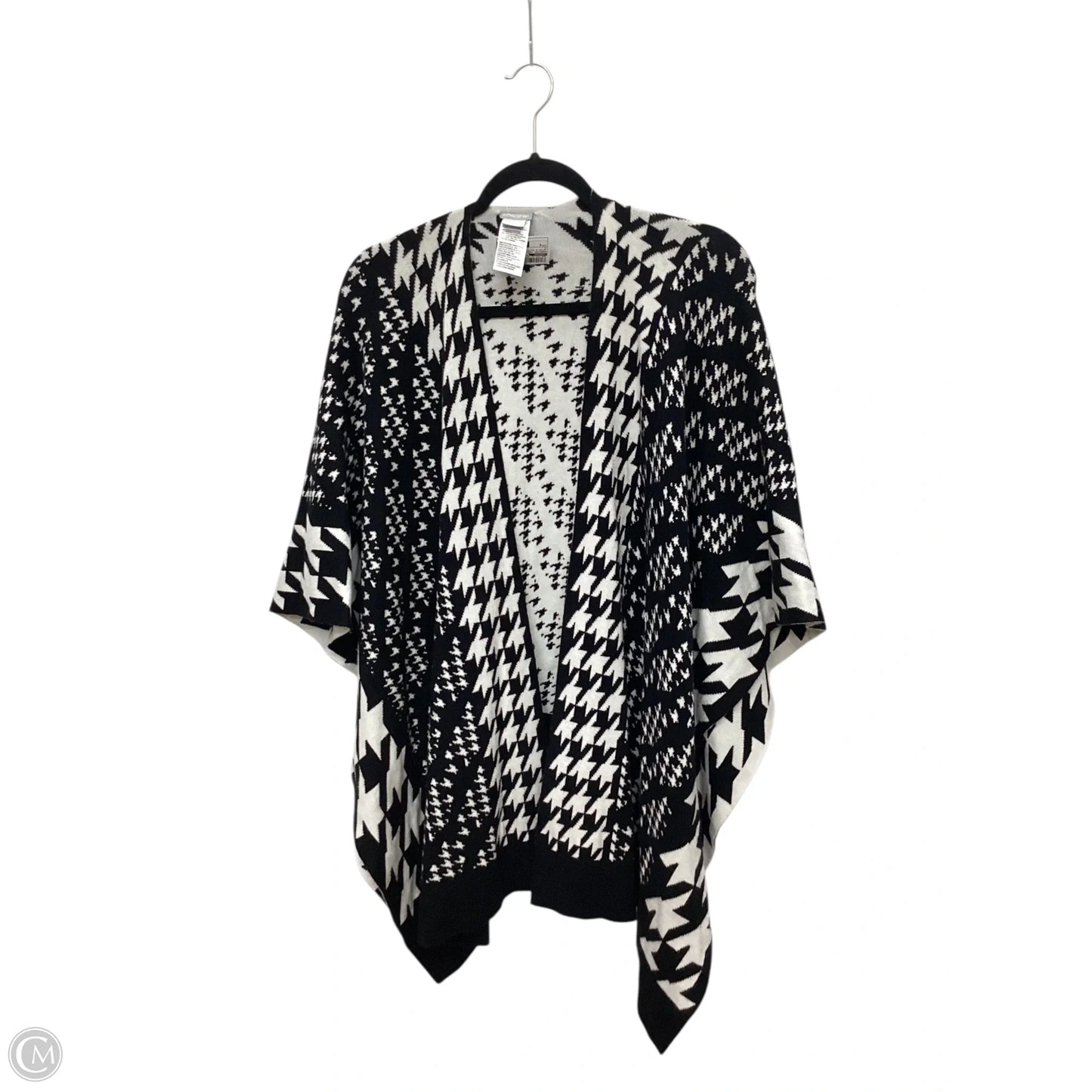 Sweater Cardigan By Chicos In Black & White, Size: S