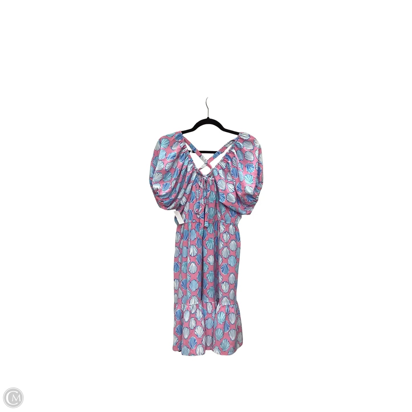 Dress Casual Short By Simply Southern In Pink & White, Size: L