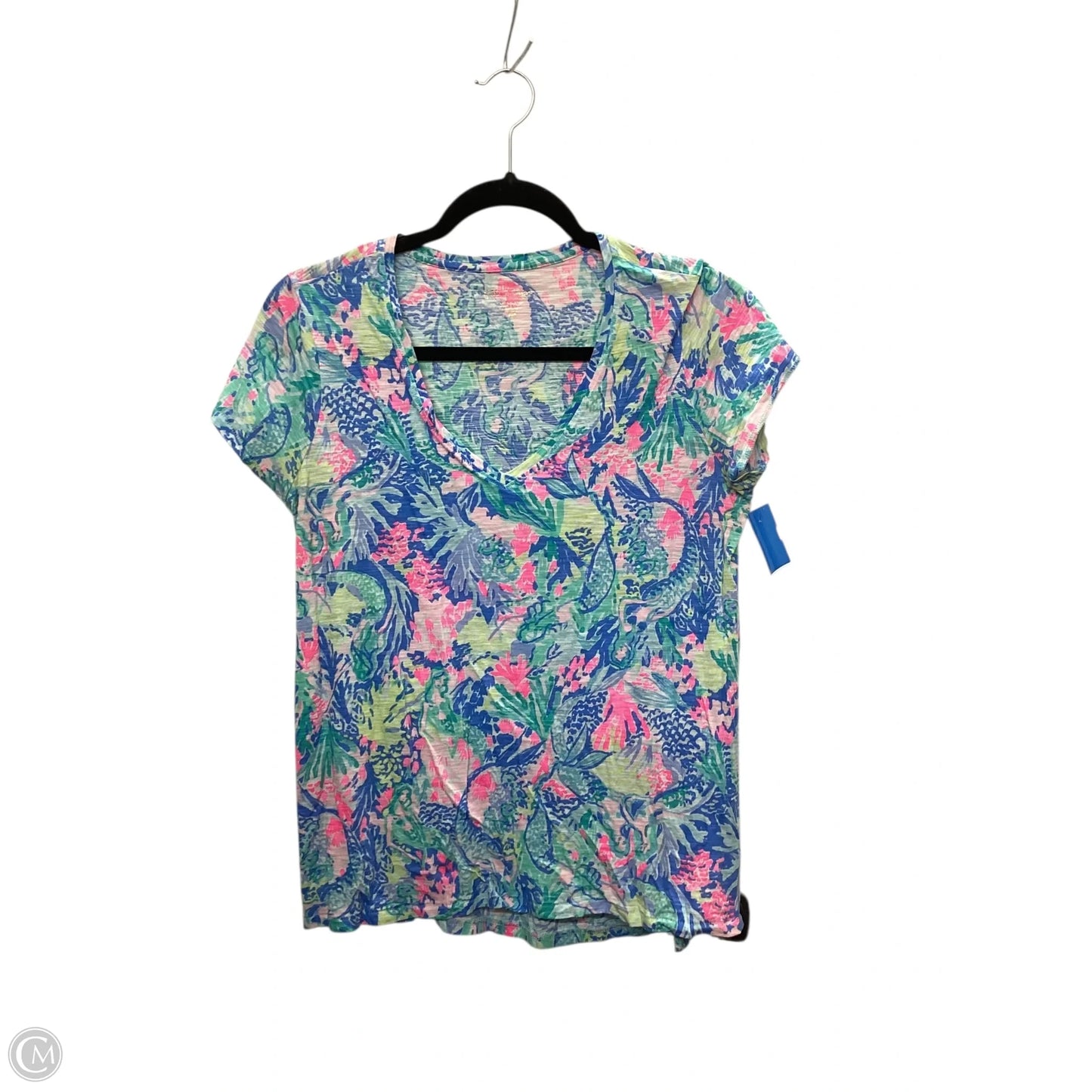 Top Short Sleeve Designer By Lilly Pulitzer In Animal Print, Size: M