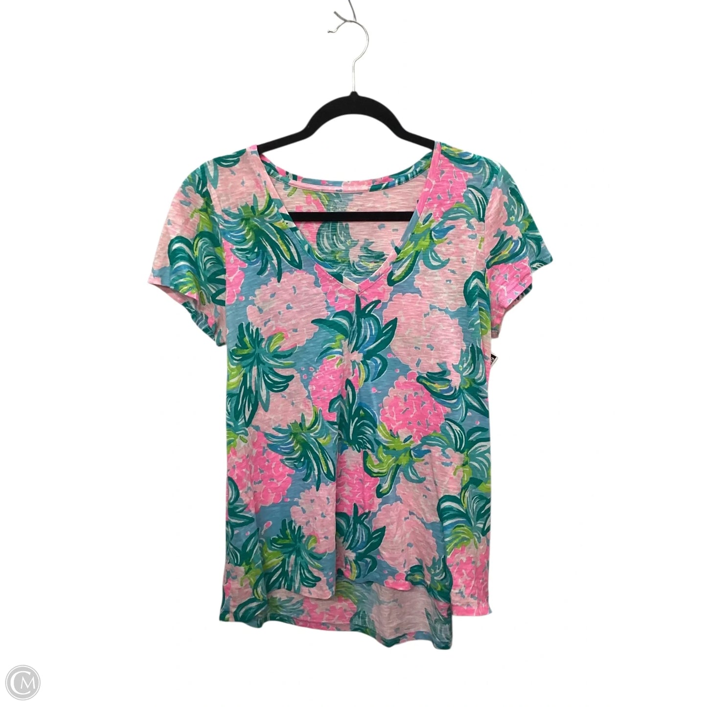 Top Short Sleeve Designer By Lilly Pulitzer In Floral Print, Size: M