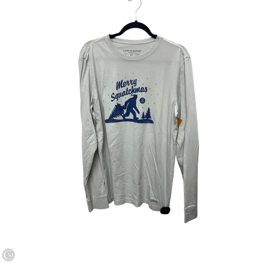 Top Long Sleeve By Life Is Good In White, Size: M