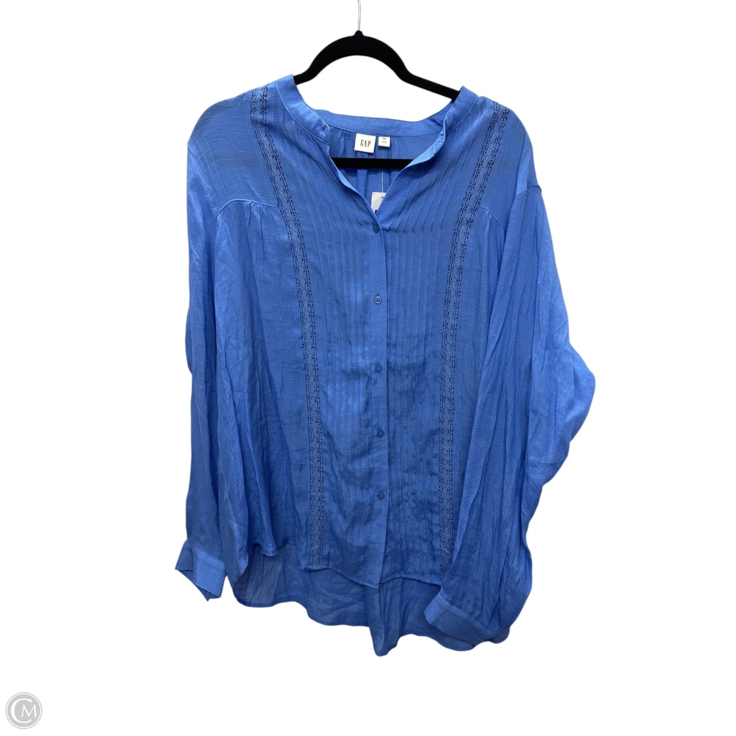 Top 3/4 Sleeve By Gap In Blue, Size: Xxl