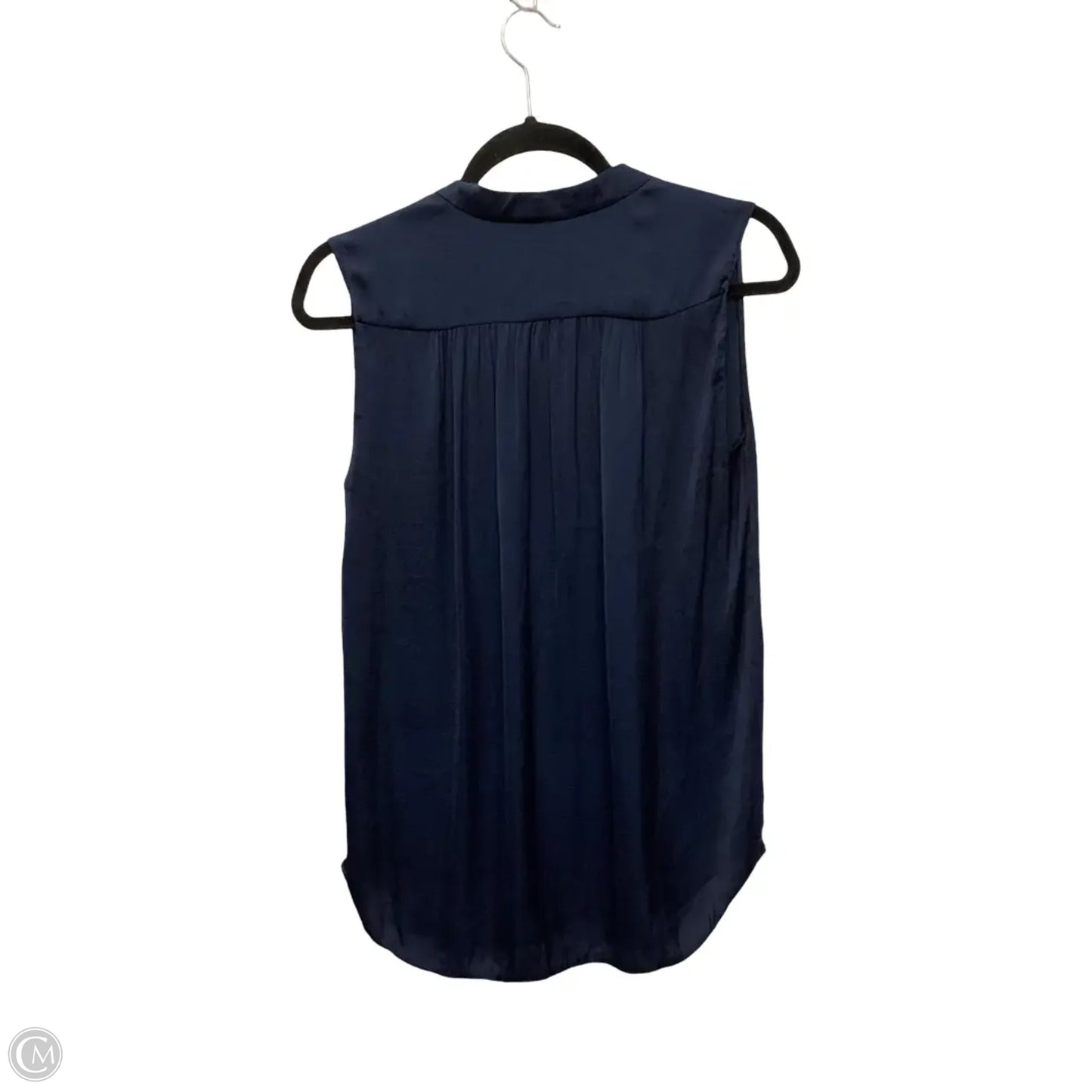 Designer Blouse Sleeveless By Vince In Navy, Size: S