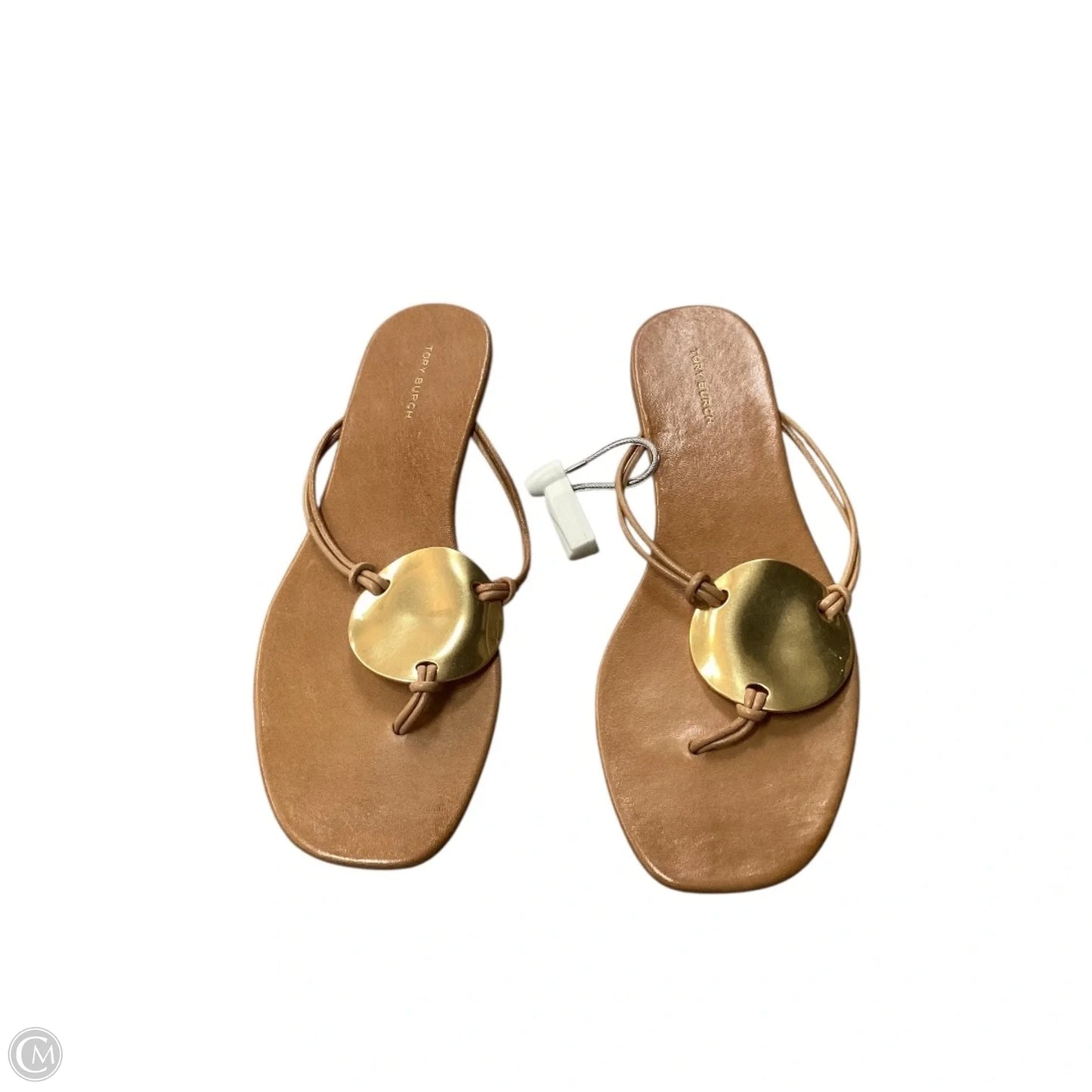 Sandals Designer By Tory Burch In Gold & Tan, Size: 8.5