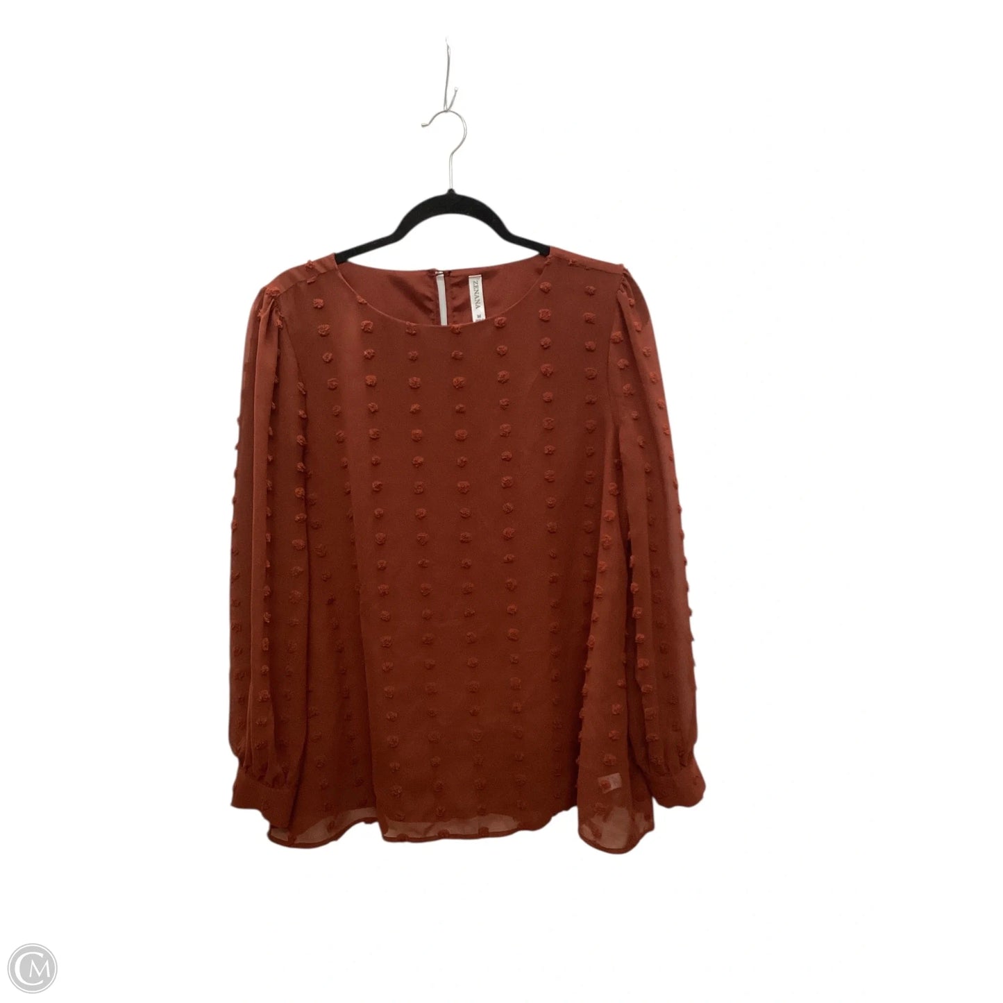 Blouse Long Sleeve By Zenana In Red, Size: M
