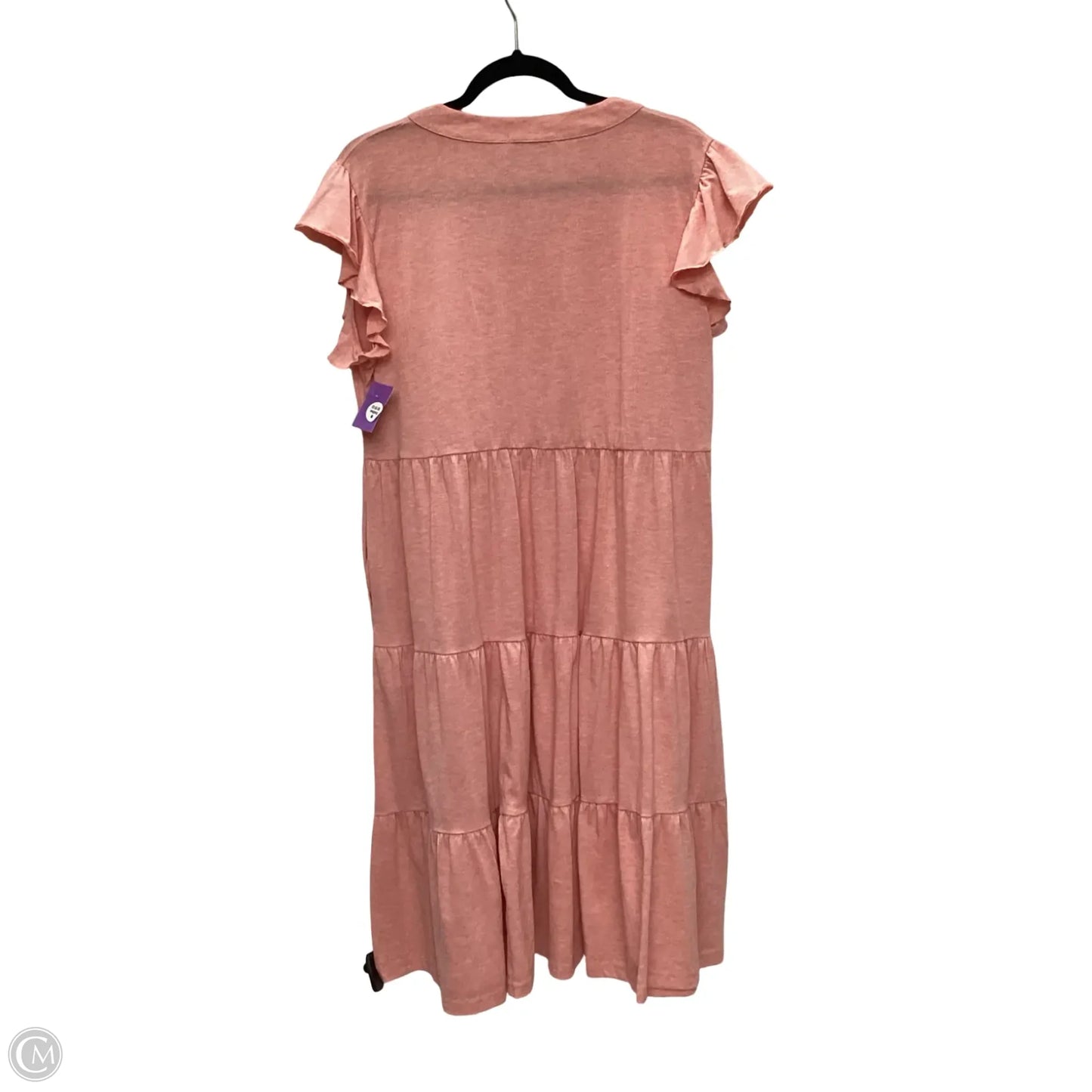 Dress Casual Midi By Clothes Mentor In Peach, Size: L