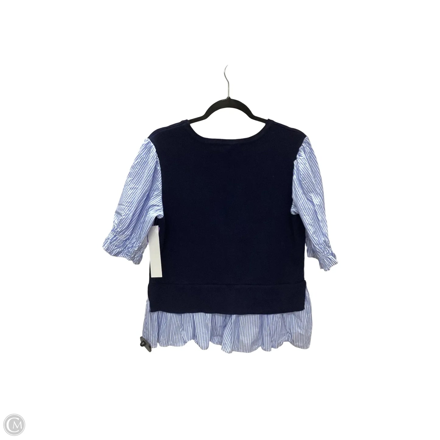 Blouse Short Sleeve By Anthropologie In Navy, Size: L