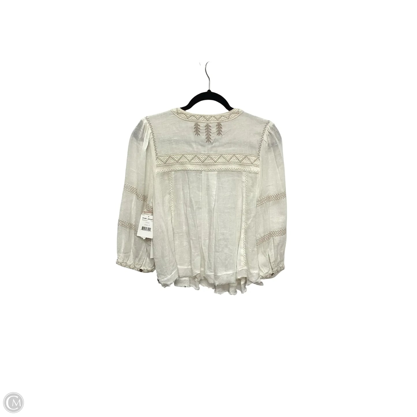 Blouse Long Sleeve By Free People In Cream, Size: S