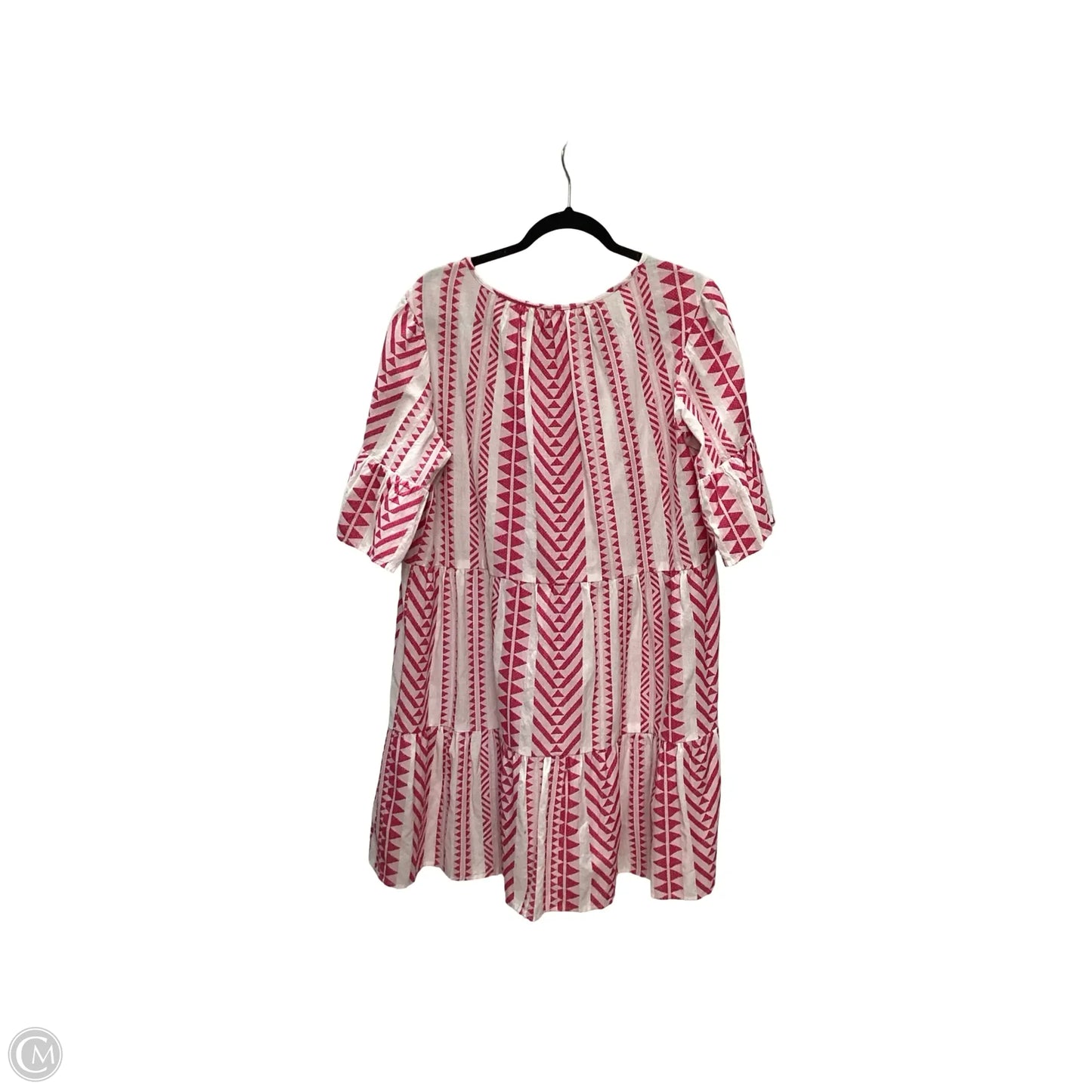 Dress Casual Short By Velvet In Pink & White, Size: L