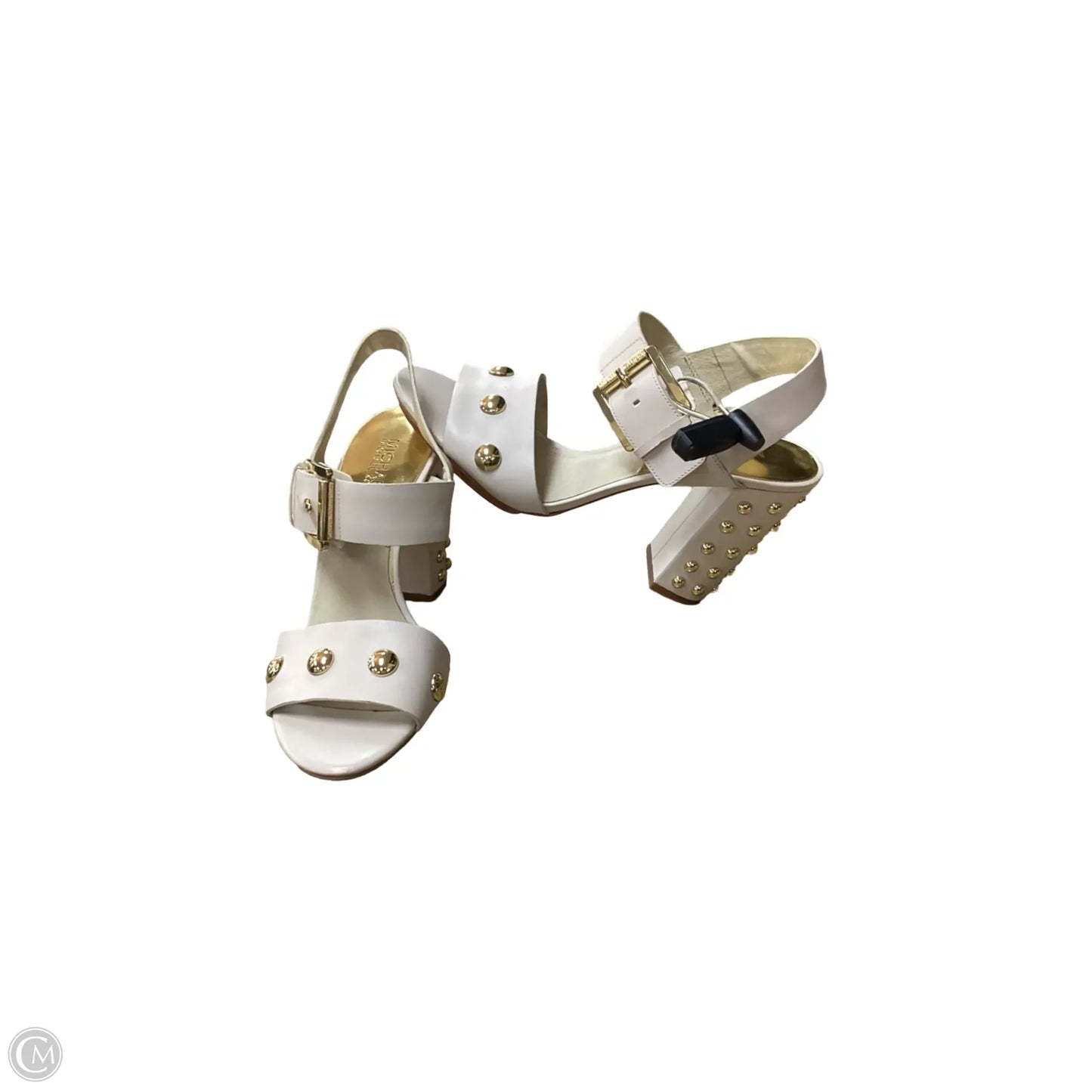 Sandals Heels Block By Michael By Michael Kors In Cream, Size: 8.5