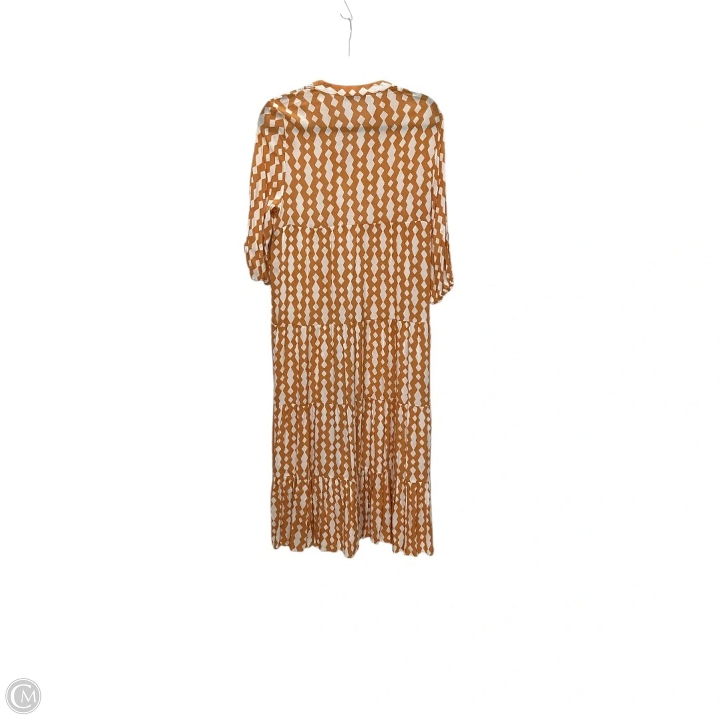 Dress Casual Maxi By Zara In Orange & White, Size: S