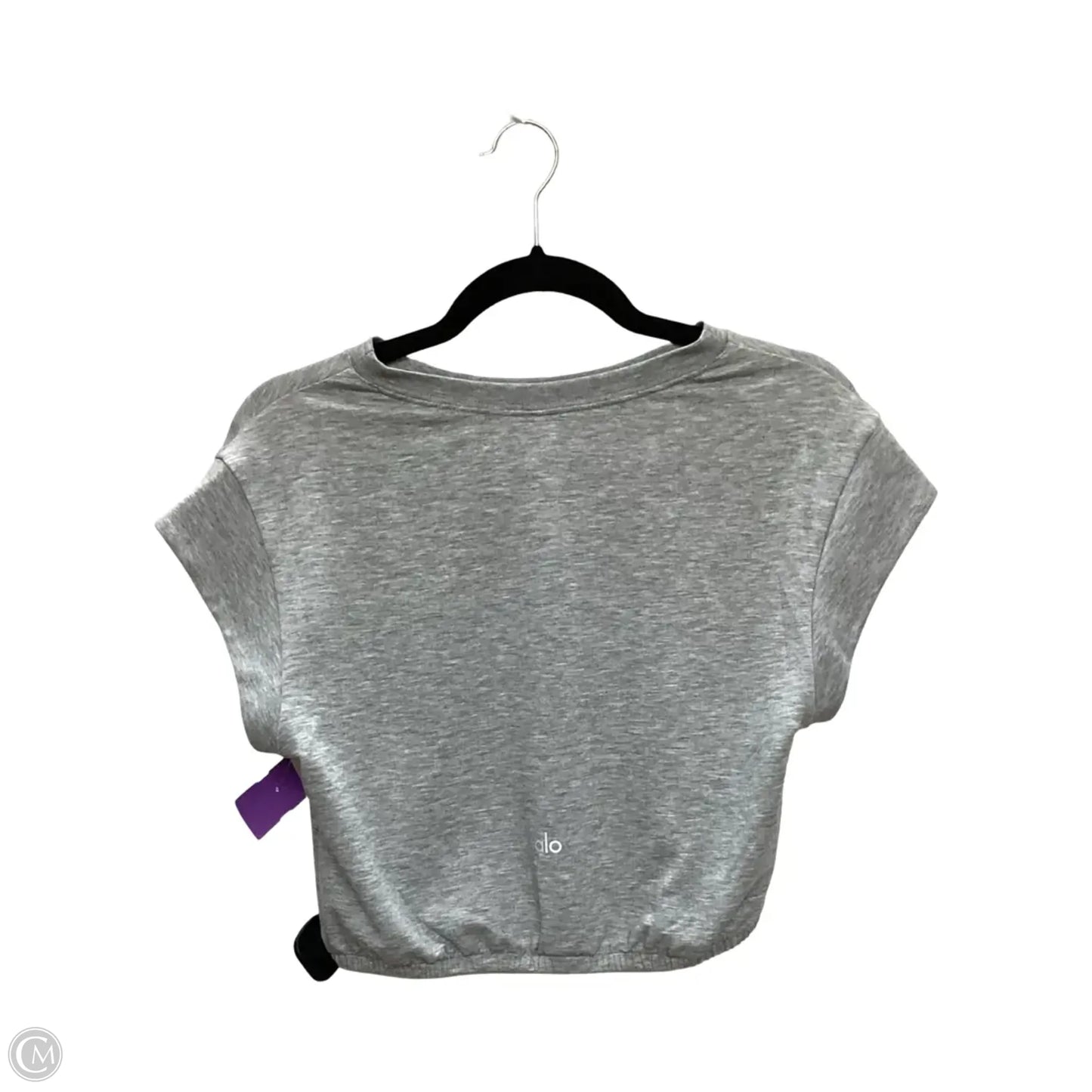 Athletic Top Short Sleeve By Alo In Grey, Size: M