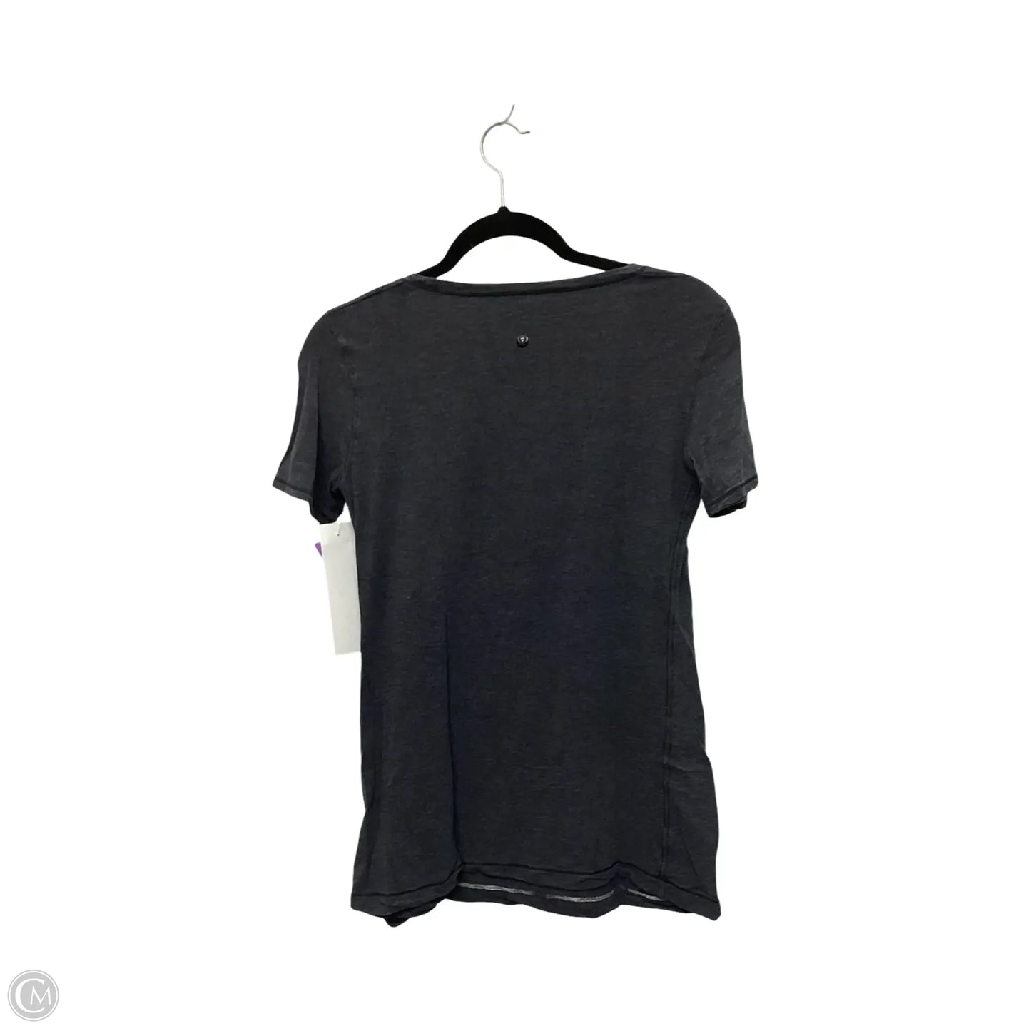 Athletic Top Short Sleeve By Lululemon In Grey, Size: 4