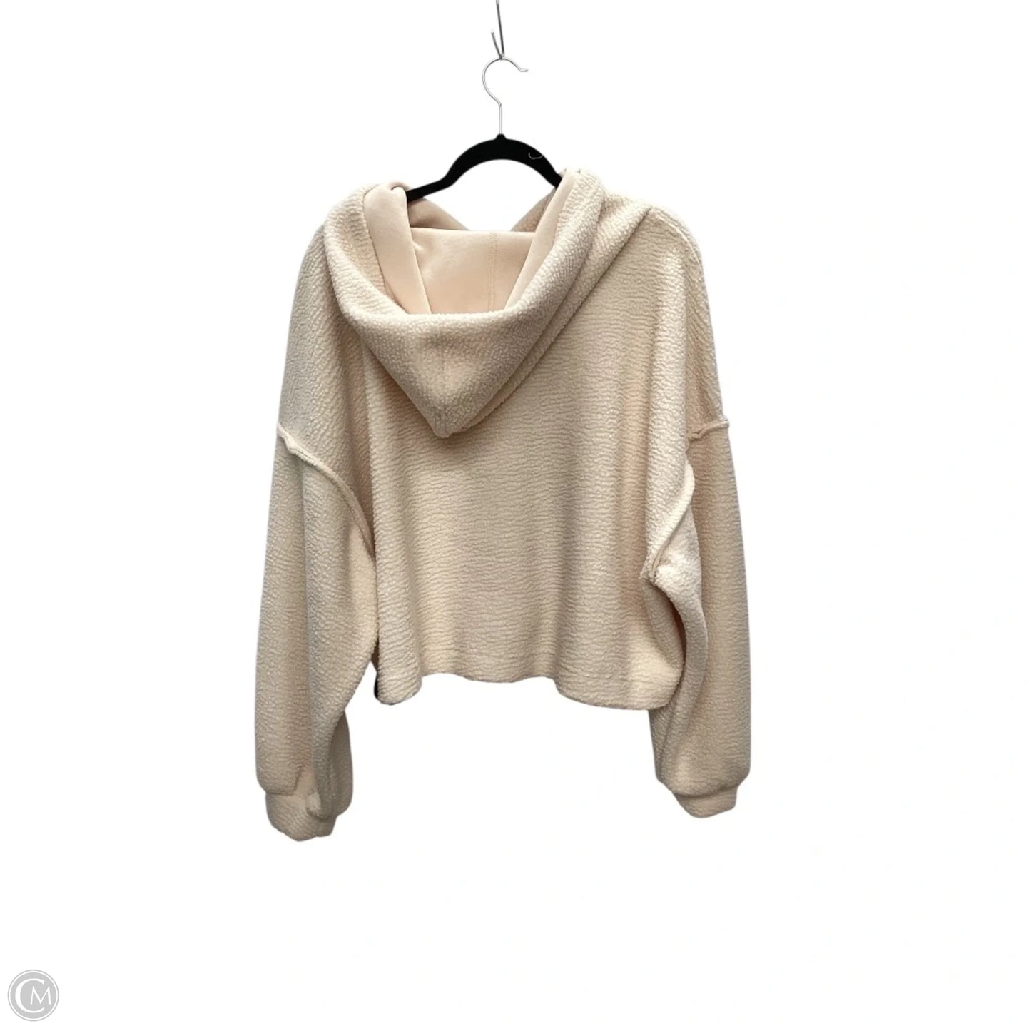 Sweatshirt Hoodie By Double Zero In Cream, Size: M