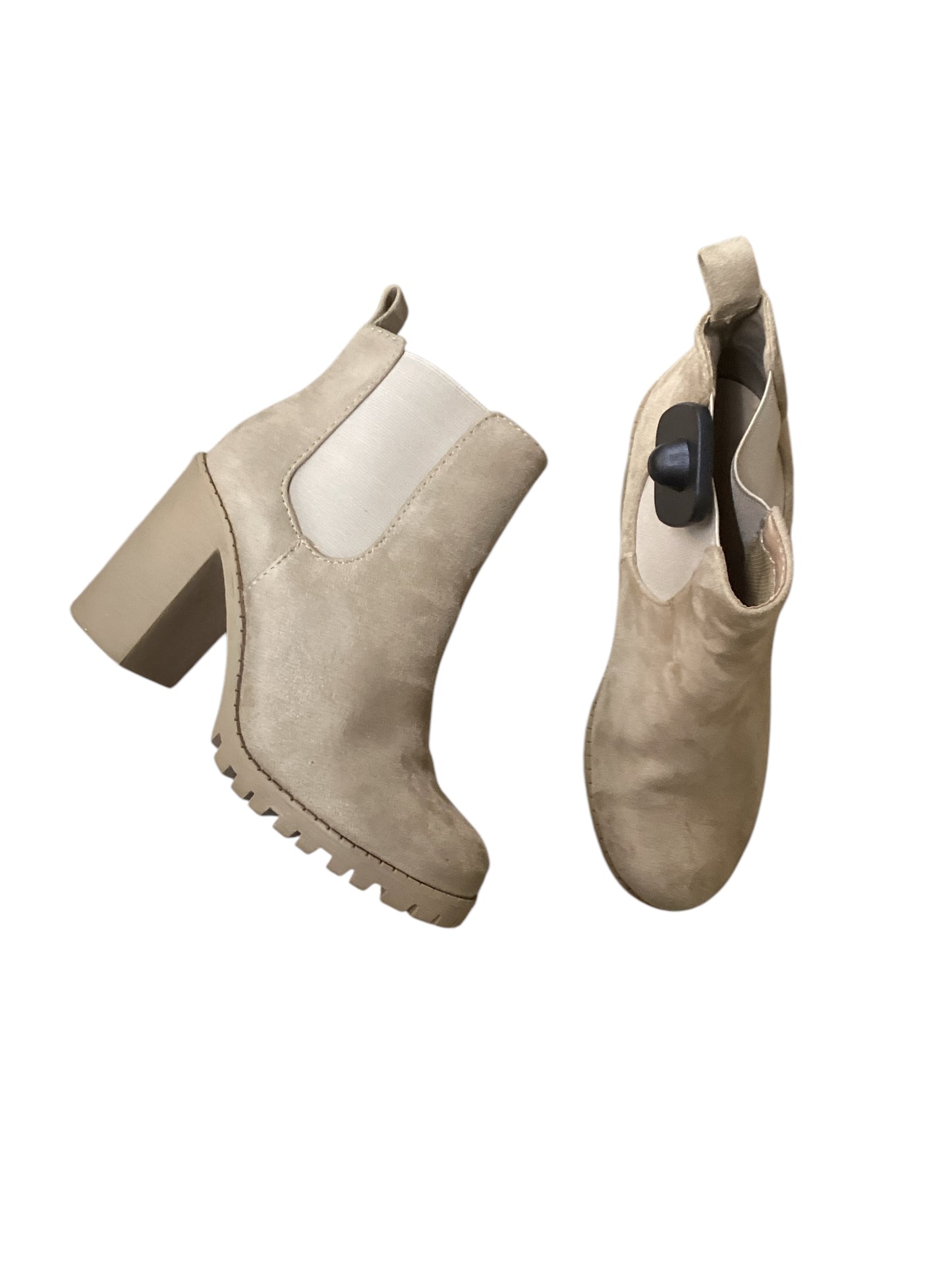 Boots Ankle Heels By Soda In Tan, Size: 7.5