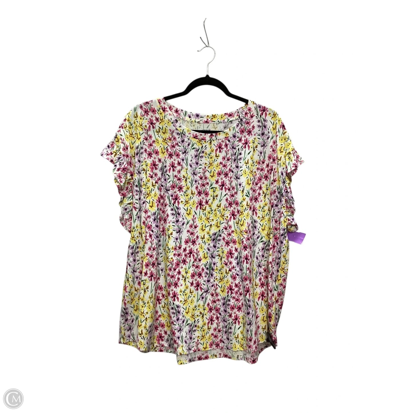 Top Short Sleeve By Crown And Ivy In Floral Print, Size: 2x