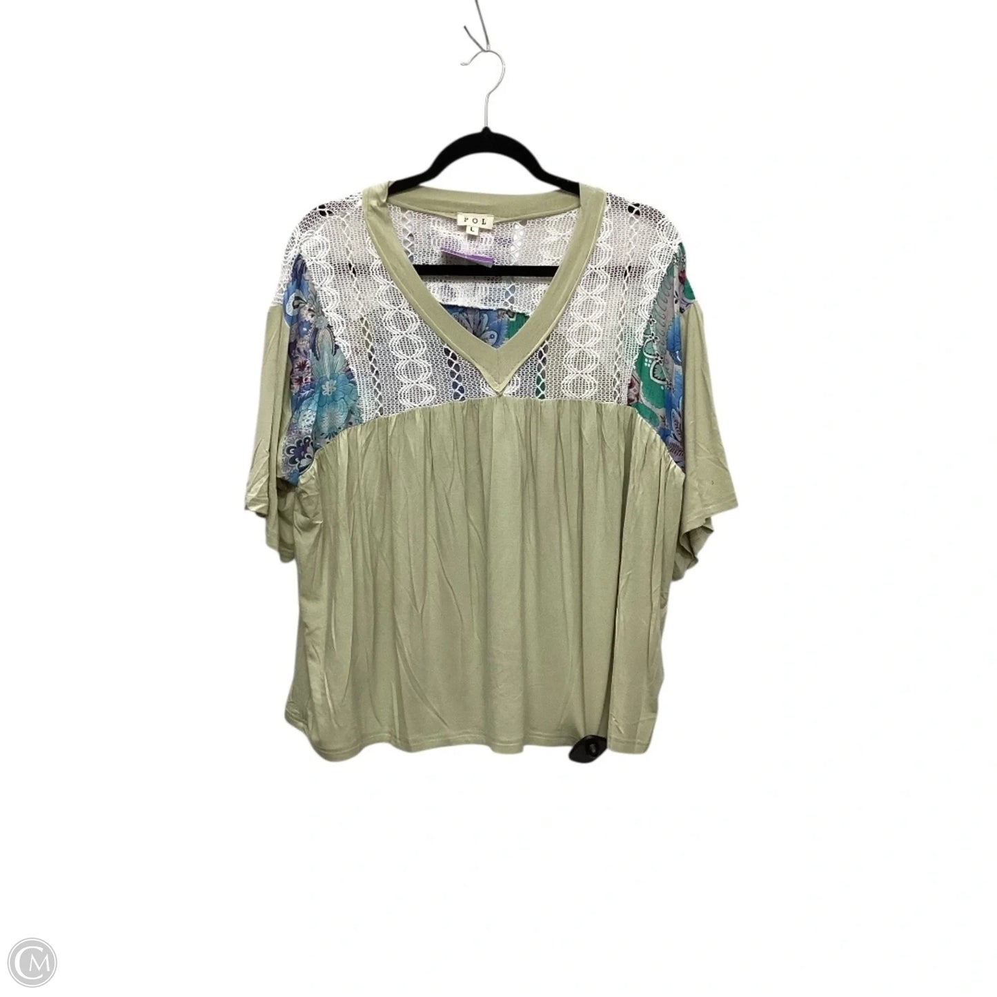 Top Short Sleeve By Pol In Green, Size: L