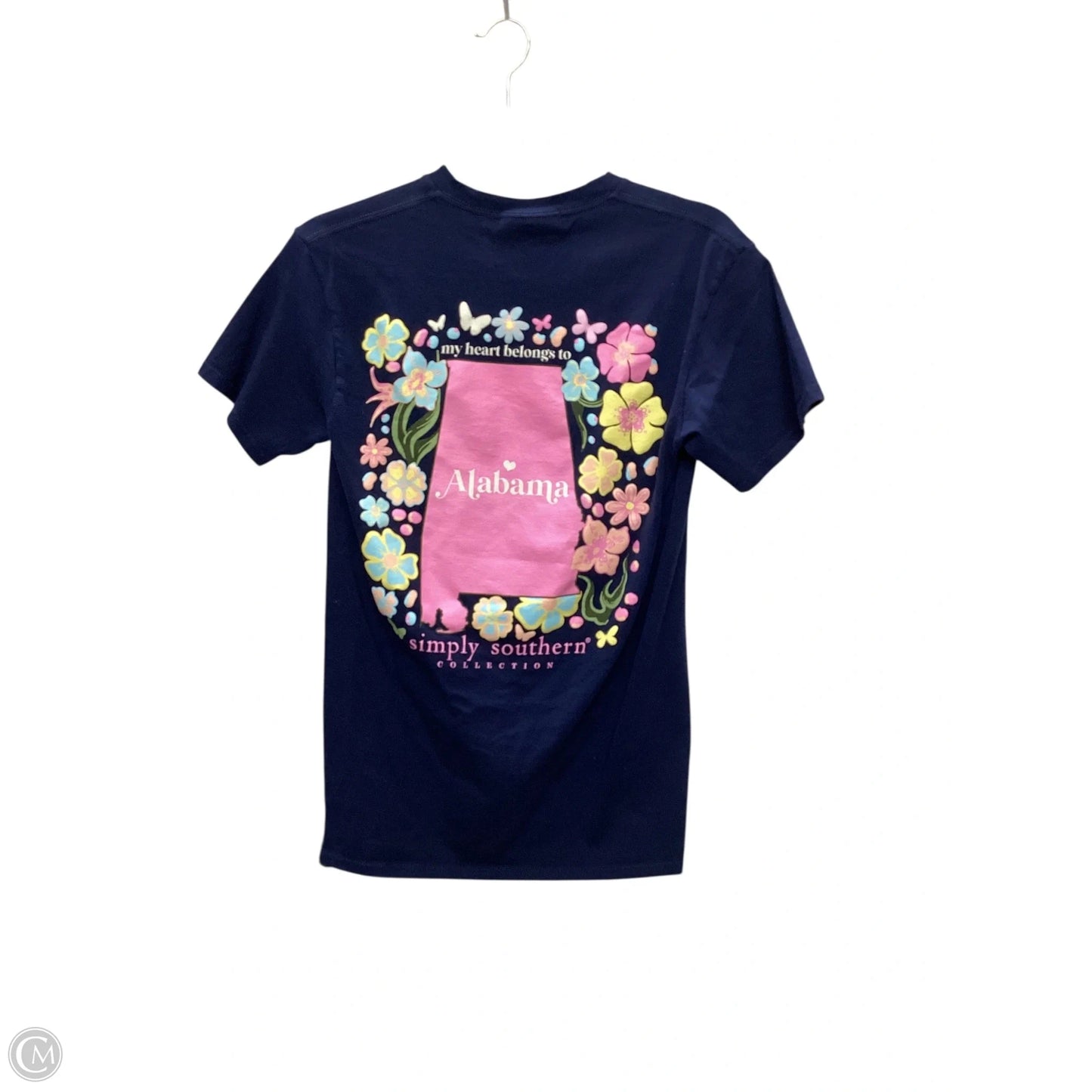 Top Short Sleeve Basic By Simply Southern In Blue, Size: S