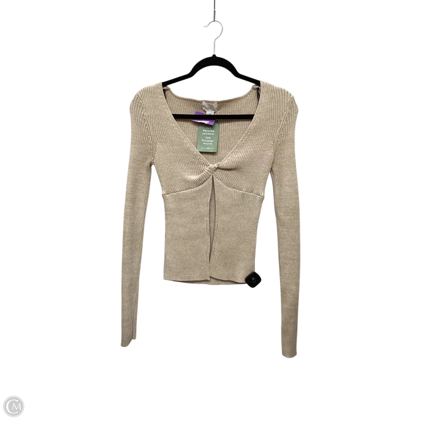 Top Long Sleeve By H&m In Beige, Size: M